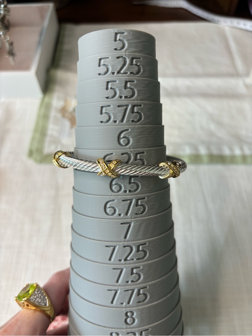 Gold & Silver Twisted Cable Bracelet with Gold Accent